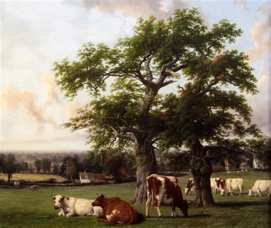 Thomas Baker of Leamington (1809-1869) Landscape in Warwickshire, 15 x 18in.
